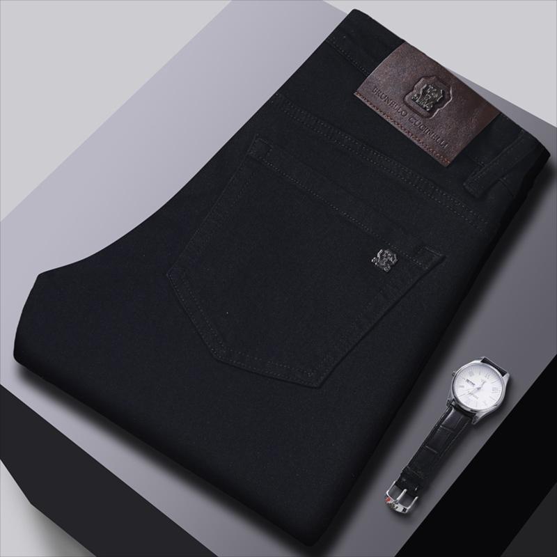 New 2026 Autumn Korean Style Men's Jeans, Silk Cotton Long Pants, Straight-Leg Pants, Fashionable Urban Mid-Waist Casual Wear