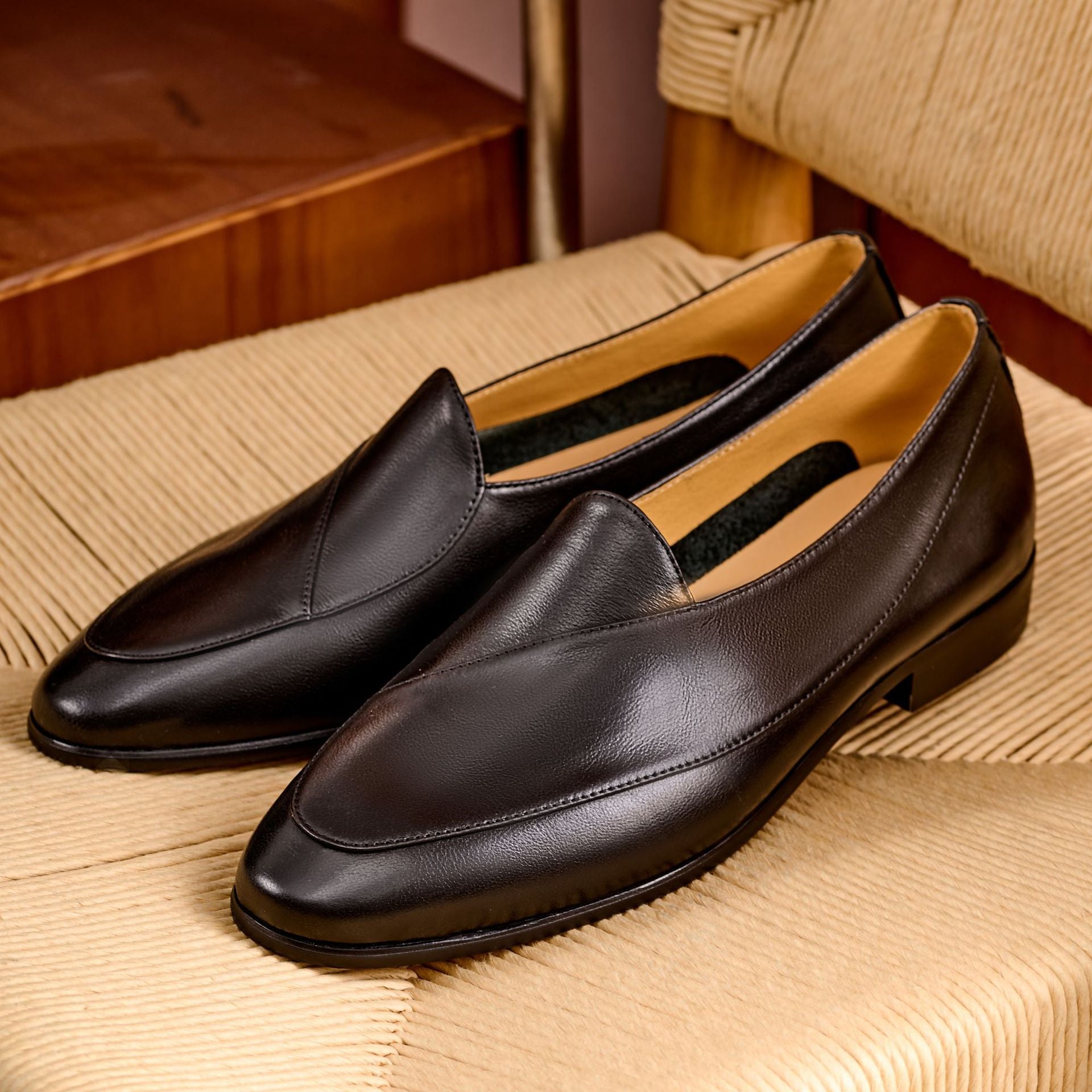 British Retro Off-White Soft Top-Layer Cowhide Leather Soft-Soled Spring/Summer Slip-On Handmade Billy Loafers
