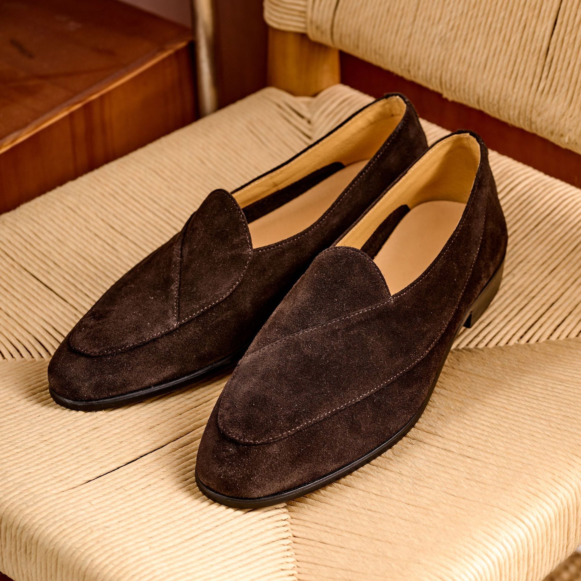 British Retro Off-White Soft Top-Layer Cowhide Leather Soft-Soled Spring/Summer Slip-On Handmade Billy Loafers