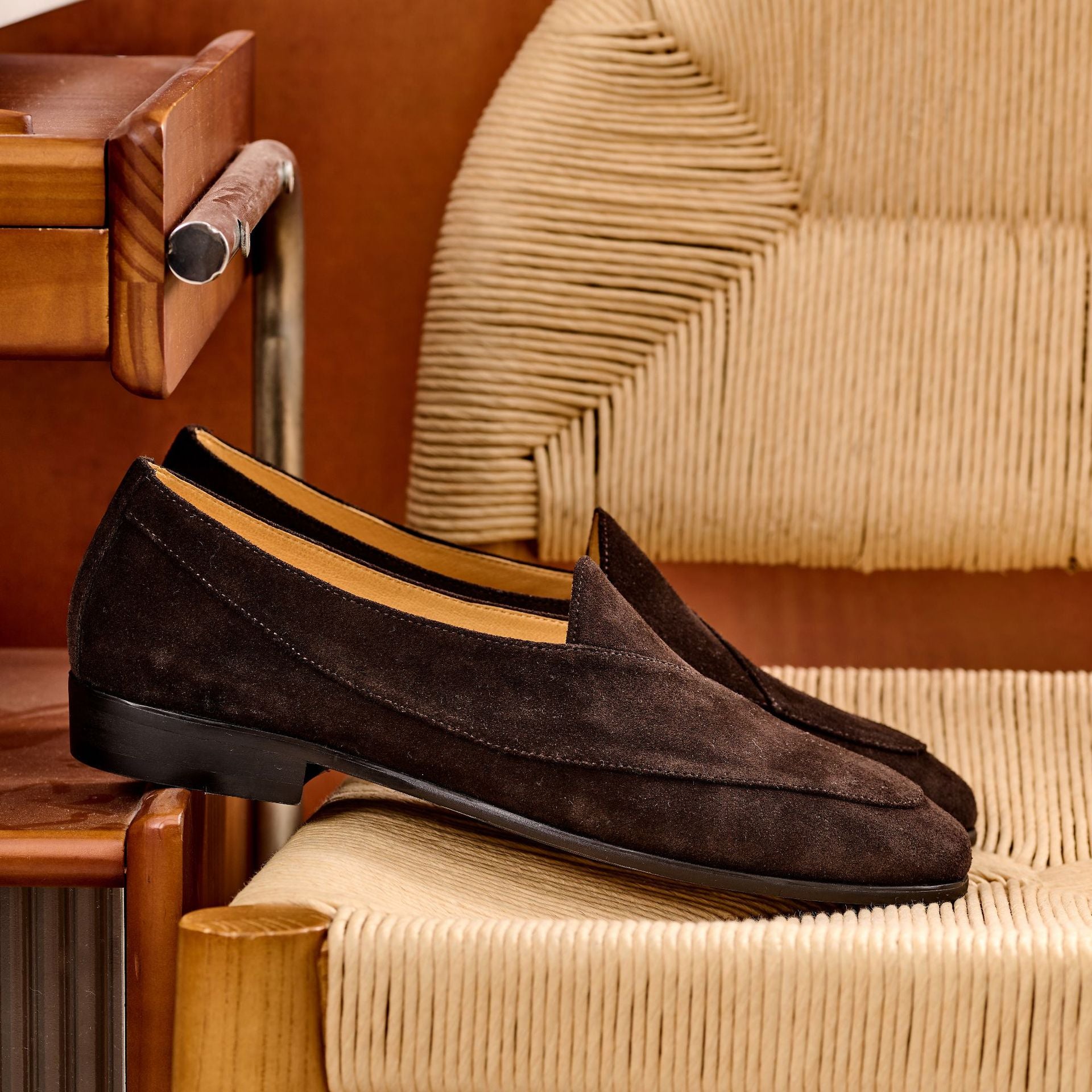 British Retro Off-White Soft Top-Layer Cowhide Leather Soft-Soled Spring/Summer Slip-On Handmade Billy Loafers