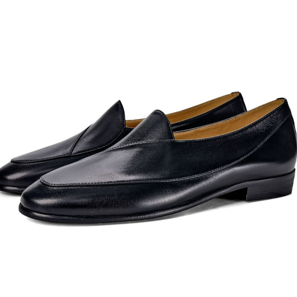 British Retro Off-White Soft Top-Layer Cowhide Leather Soft-Soled Spring/Summer Slip-On Handmade Billy Loafers