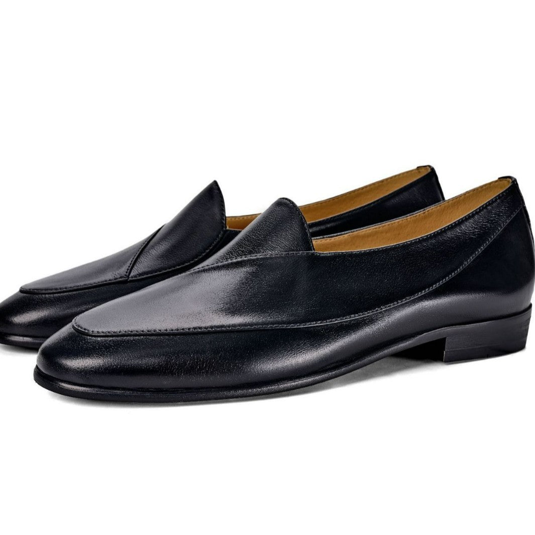 British Retro Off-White Soft Top-Layer Cowhide Leather Soft-Soled Spring/Summer Slip-On Handmade Billy Loafers