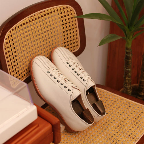British American first layer cowhide panda color casual shoes comfortable board shoes suit vintage bowling shoes men's shoes