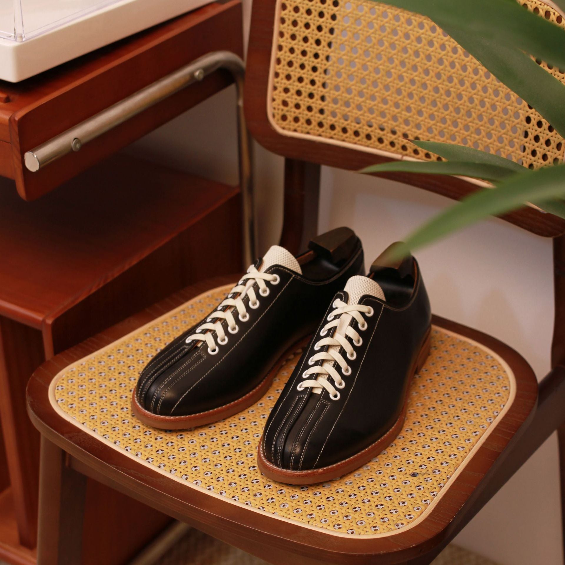 British American first layer cowhide panda color casual shoes comfortable board shoes suit vintage bowling shoes men's shoes