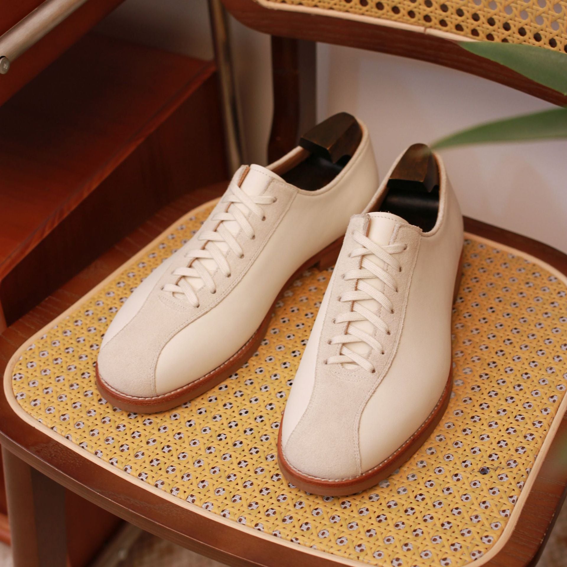 British American first layer cowhide panda color casual shoes comfortable board shoes suit vintage bowling shoes men's shoes
