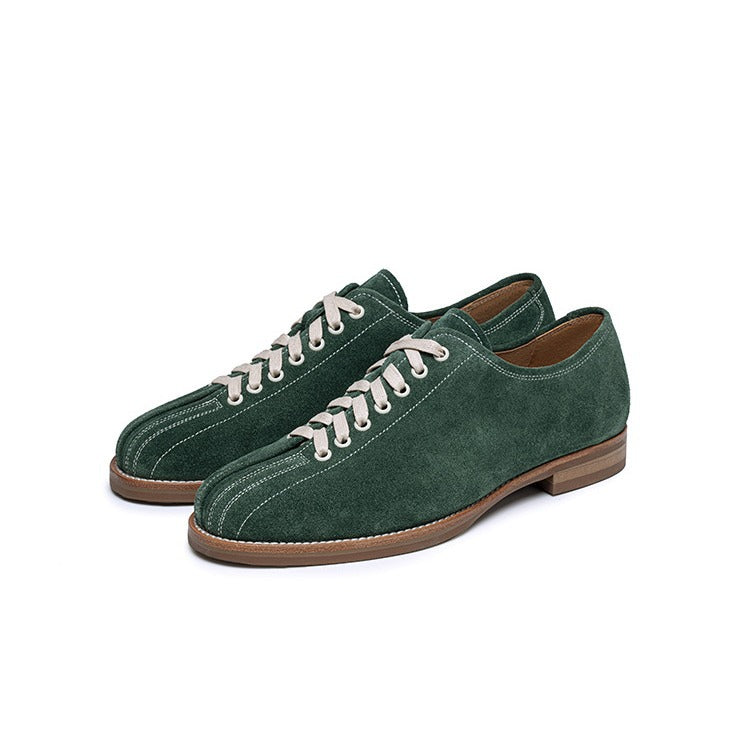 British American first layer cowhide panda color casual shoes comfortable board shoes suit vintage bowling shoes men's shoes